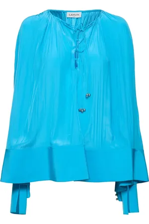 Lanvin Flared Satin Long Sleeve Shirt