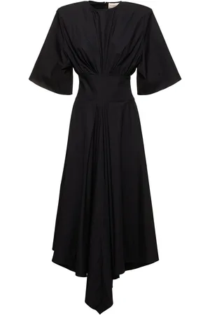 ALEXANDRE VAUTHIER Cotton Poplin S/s Flared Midi Dress