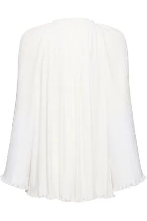 Lanvin Pleated Flared Long Sleeve Shirt