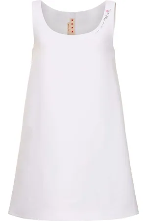 Marni Cotton Cady Logo Mini Dress