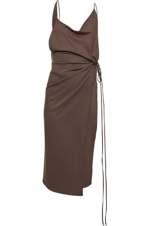 The Attico Lycra Side Slit Midi Dress