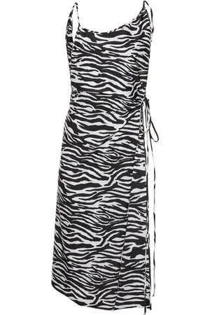 The Attico Printed Lycra Side Slit Midi Dress