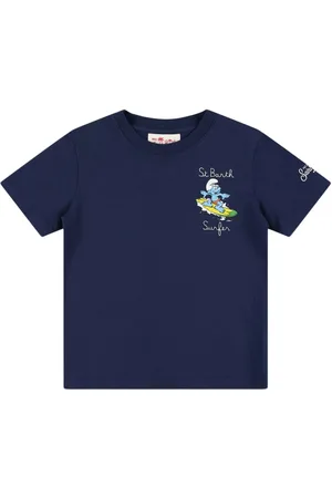 MC2 SAINT BARTH Smurf Print Cotton Jersey T-shirt