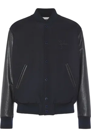 Golden Goose Wool Blend Bomber W/ Leather Sleeves