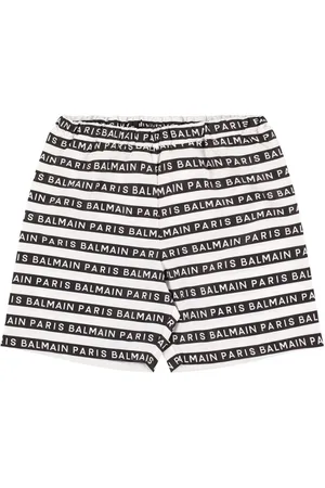 Balmain Logo Print Nylon Swim Shorts