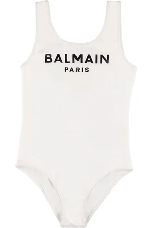 Balmain Logo Print Lycra One Piece Swimsuit