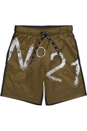 Nº21 Two Tone Cotton Shorts W/ Logo