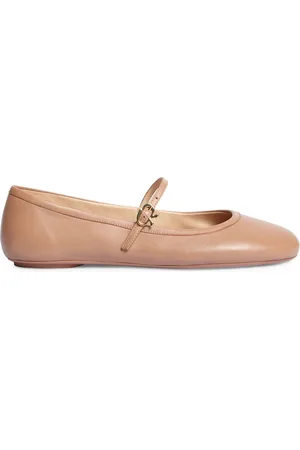 Gianvito Rossi 5mm Carla Leather Ballerina Flats