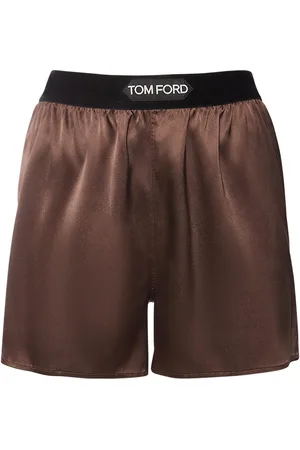 Tom Ford Logo Silk Satin Mini Shorts