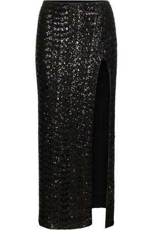 Oseree Sequined Midi Skirt W/split