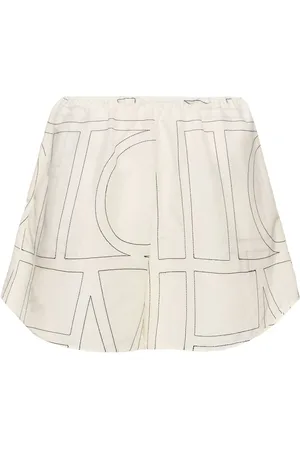 Totême Monogram Cotton Blend Pajama Shorts