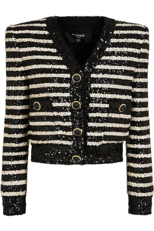 Balmain Striped Sequined Jacket
