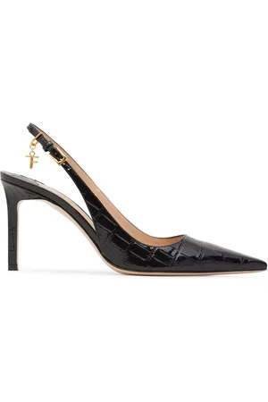 Tom Ford 85mm Angelina Croc Embossed Slingbacks