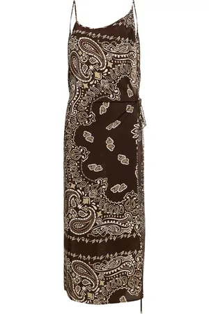 The Attico Printed Viscose Twill Midi Dress