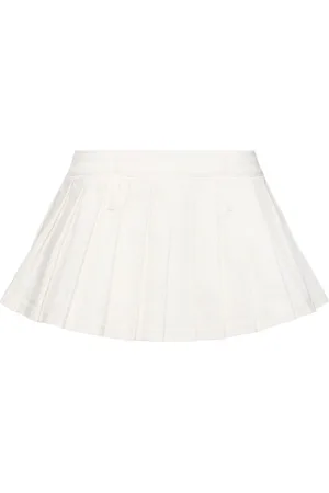 The Frankie Shop Blake Pleated Denim Mini Skirt