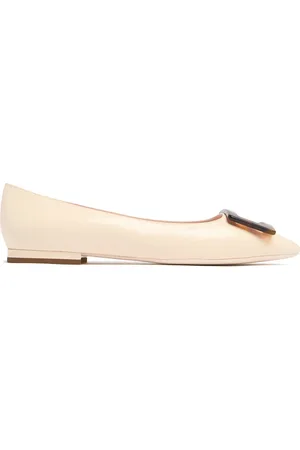 Roger Vivier 5mm Gommettine Leather Ballerina Flats