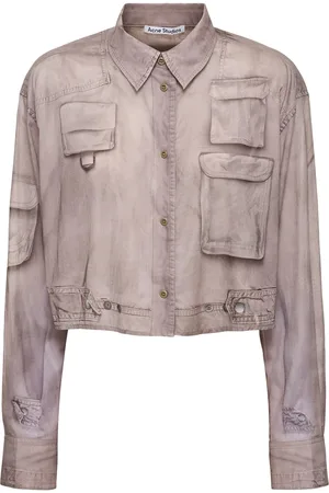 Acne Studios Cotton Voile Crop Cargo Shirt