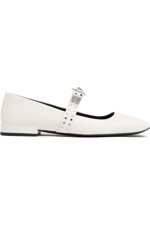 VERSACE 20mm Leather Ballerina Flats