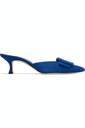Manolo Blahnik 50mm Maysale Suede Mules