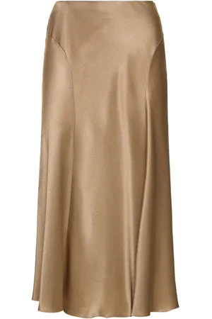 Alberta Ferretti Satin Midi Skirt