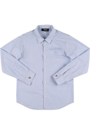 VERSACE Embroidered Logo Cotton Poplin Shirt