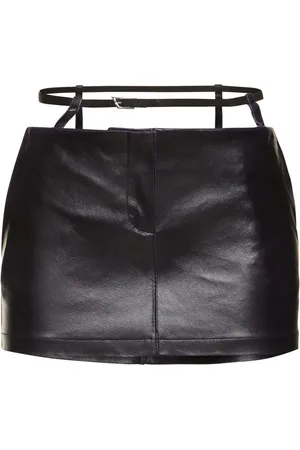 The Attico Belted Leather Mini Skirt