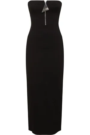 The Attico Strapless Zip-up Midi Dress