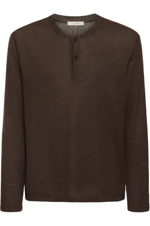 The Row Ennio Wool & Silk Long Sleeve T-shirt