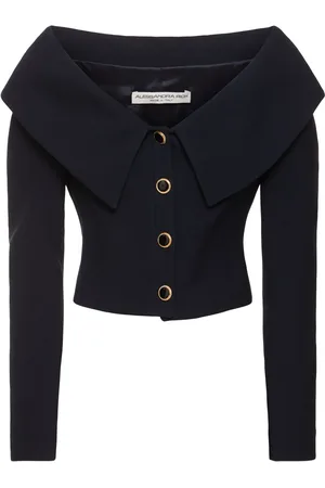 Alessandra Rich Off-shoulder Wool Cardigan