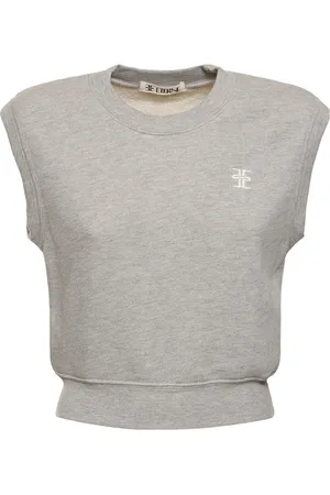 ÉTERNE Sleeveless Crewneck Jersey Top