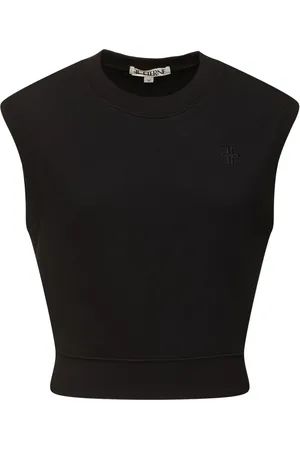 ÉTERNE Sleeveless Crewneck Jersey Top