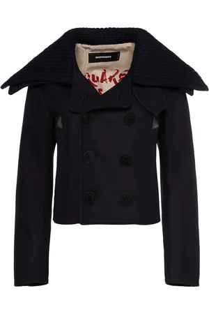 Dsquared2 Felt Stretch Wool Sailor Peacoat