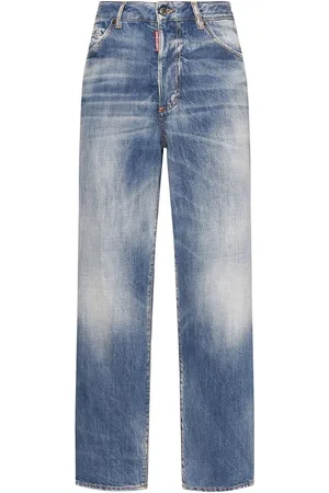 Dsquared2 Boston High Rise Denim Straight Jeans
