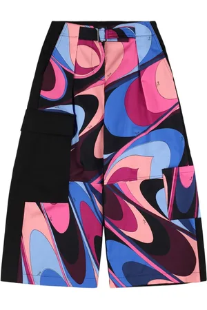 Puccini Printed Cotton Satin Cargo Pants