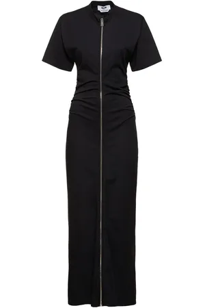 Msgm Poplin Short Sleeve Dress W/ Zip