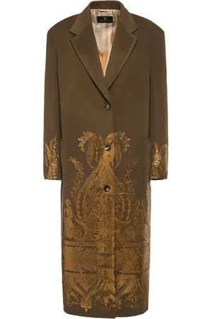 Etro Wool & Cashmere Printed Long Coat