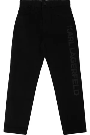 Karl Lagerfeld Stretch Denim Pants W/printed Logo
