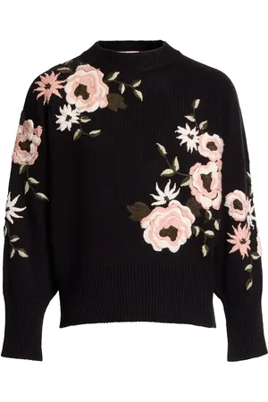 Elie saab Embroidered Wool Crewneck Sweater