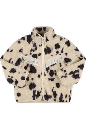 Stella McCartney Printed Teddy Fleece Jacket W/ Fringes