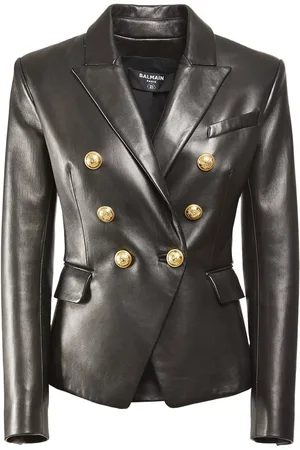 Balmain Double Breasted Leather Jacket