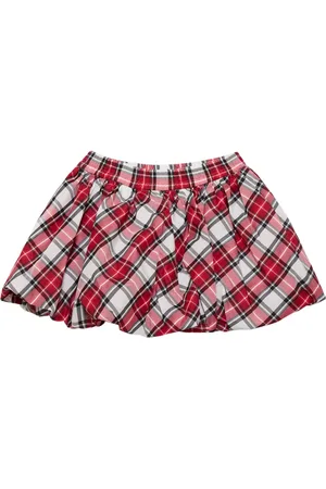 MONNALISA Check Print Poly Skirt