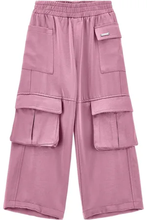 MONNALISA Viscose Blend Satin Cargo Pants