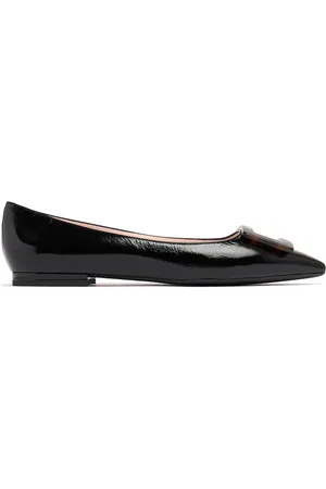 Roger Vivier 5mm Gommettine Leather Ballerina Flats