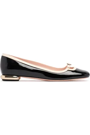 Roger Vivier 10mm Mini Choc Leather Ballerina Flats