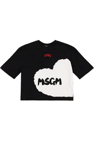 Msgm Love Logo Printed Cotton Jersey T-shirt