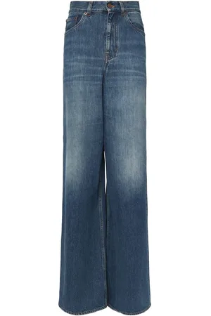 Chloé High Rise Denim Wide Leg Jeans