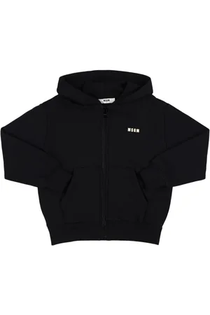 Msgm Printed Cotton Zip-up Hoodie