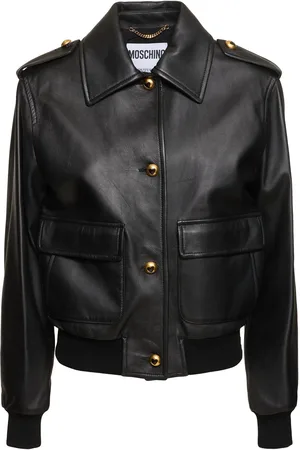 Moschino Gold Heart Leather Jacket