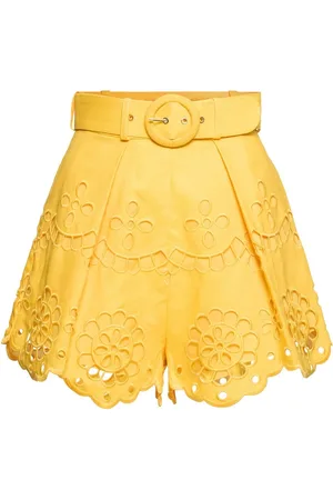 ZIMMERMANN Pop Linen Embroidered Shorts