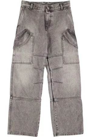 VERSACE Stonewashed Cotton Denim Jeans